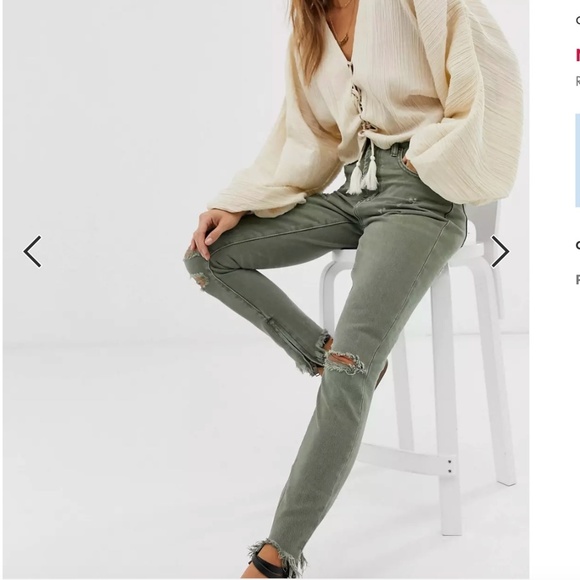 One Teaspoon Freebirds high rise chewed hem skinny jeans green - Picture 3 of 9